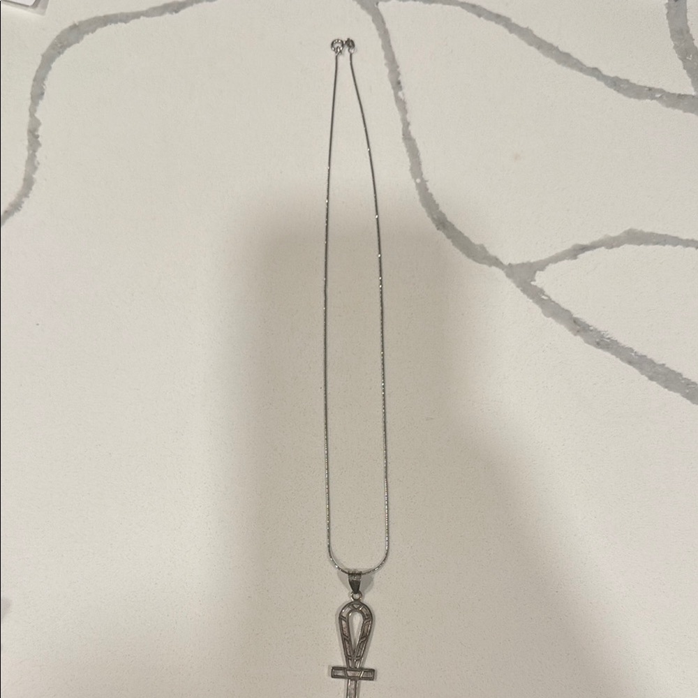 Silver Ankh Pendant Necklace